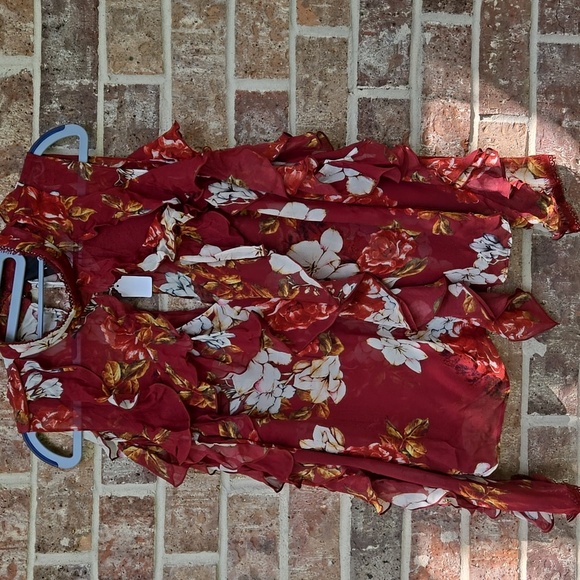 Nicholas Women's Celeste Cold-Shoulder Silk Top - Red - Size S - Picture 3 of 5